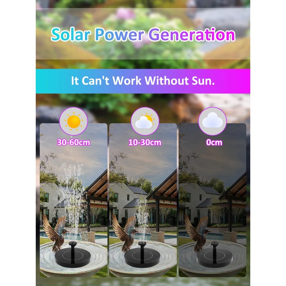 Pompa Air Mancur Tenaga Surya  - Floating Solar Fountain Water Pump ulasan dan harga