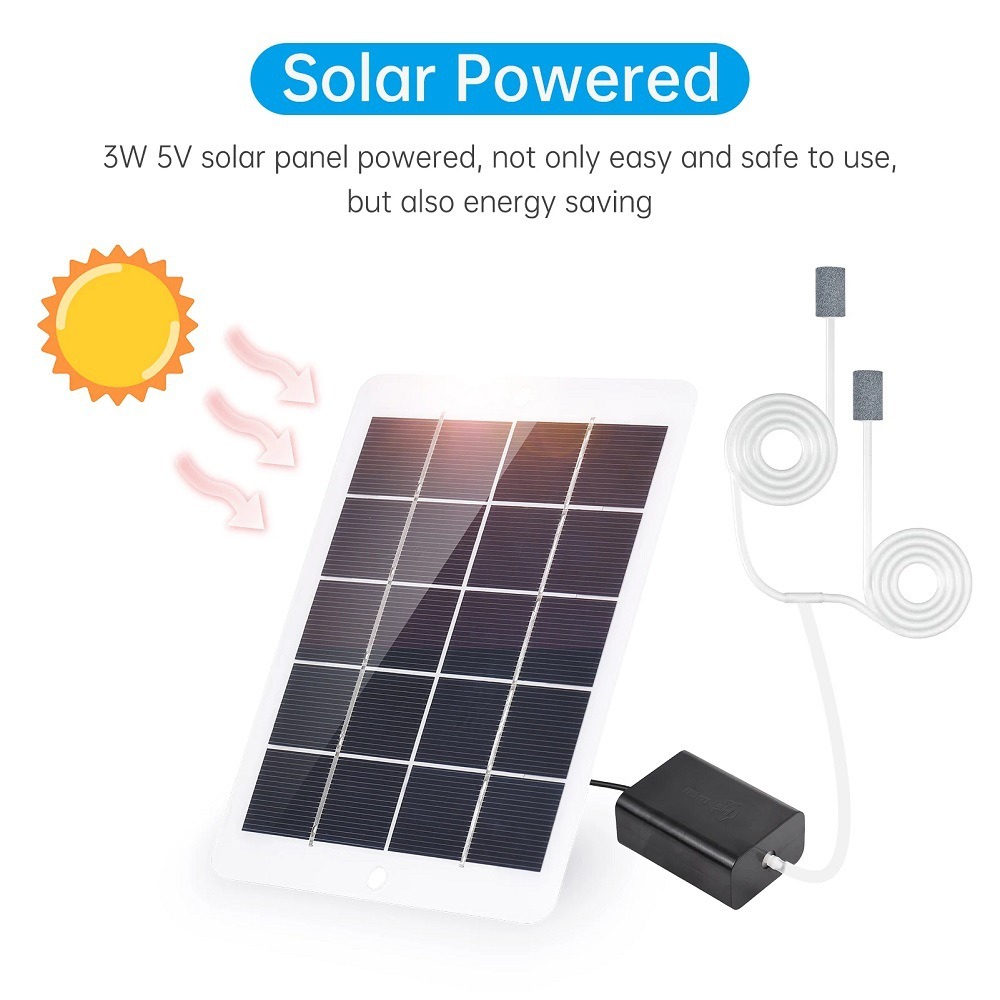 Pompa Oksigen Tenaga Surya 3W  - Solar Pond Aerator Oxygen Pump ulasan dan harga