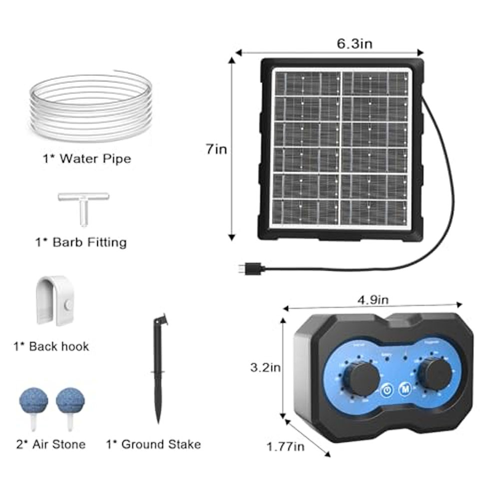 Pompa Oksigen Tenaga Surya 3W  - Solar Pond Aerator Oxygen Pump ulasan dan harga